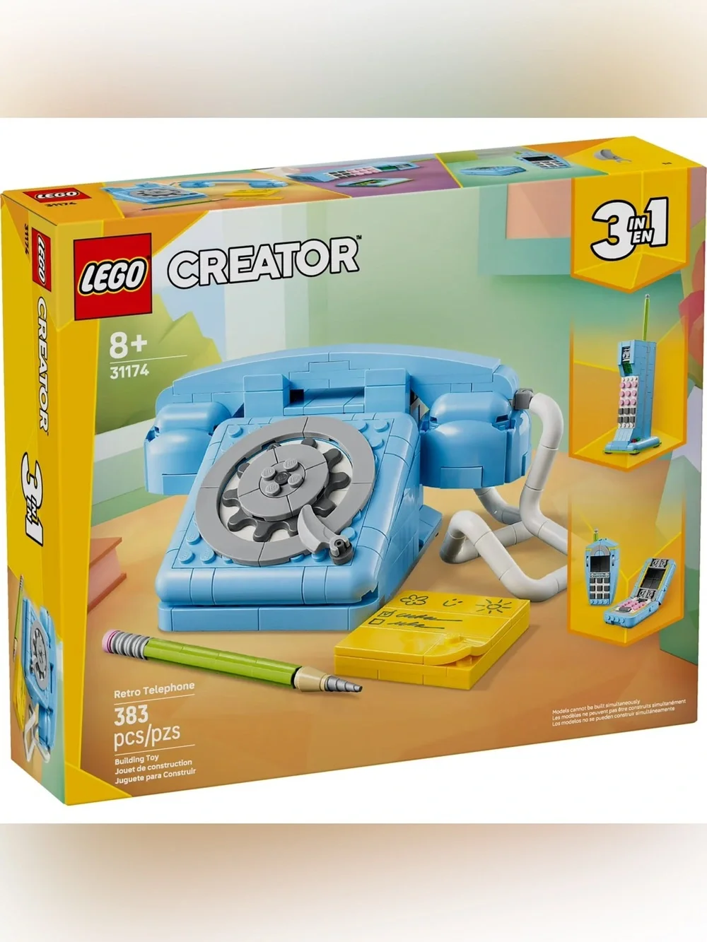 LEGO Creator 3 in 1 Retro Telephone Building Toy - Home Decor for Bedroom or Kid
